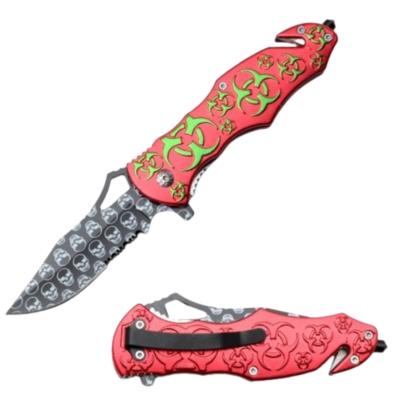 BIOHAZARD1 - Couteau BioHazard Spring Assisted Knife Red