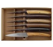 BJB.1039TC - Coffret 6 Couteaux de Table BJB Le Thiers Campagne Bois Assortis