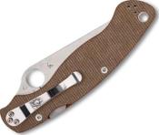 C36MPCW2 - Couteau SPYDERCO Military 2 Brown Canvas Micarta CPM Cru-Wear