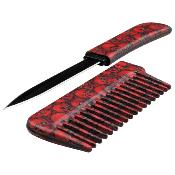 COMBK7 - Peigne Couteau Comb Knife Red Skull