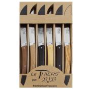 BJB.1039 - Coffret 6 Couteaux de Table BJB Le Thiers Bois Assortis