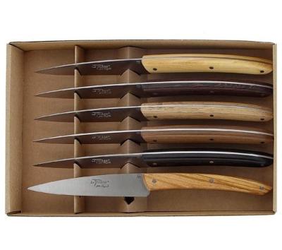 BJB.1039TC - Coffret 6 Couteaux de Table BJB Le Thiers Campagne Bois Assortis