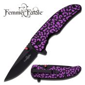 FFA006PEL - Couteau FEMME FATALE Lopard A/O Purple