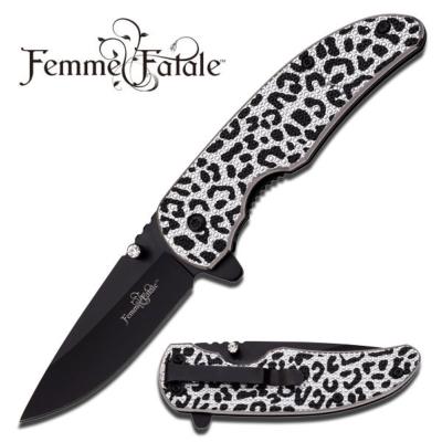 FFA006SBL - Couteau FEMME FATALE Léopard A/O