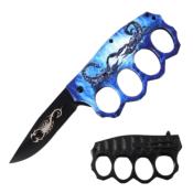 CPA9 - Couteau Poing Amricain SNAKE EYE TACTICAL Blue Scorpion 