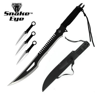 SNAKESET3 - Set Epée Fantastique et 3 Couteaux à Lancer SNAKE EYE TACTICAL  	