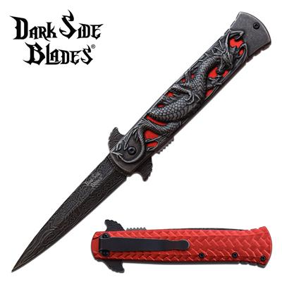 DSA081RD - Couteau DARK SIDE BLADES Dragon Skin Linerlock A/O Red