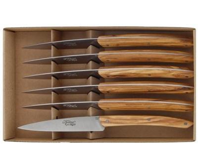 BJB.1023TC - Coffret 6 Couteaux de Table BJB Le Thiers Campagne Olivier