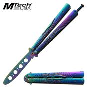 MT1166RB - Couteau Papillon MTECH Training Rainbow