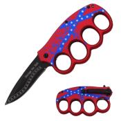 CPA11 - Couteau Poing Amricain SNAKE EYE TACTICAL Red CSA 