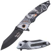 DSA094GY - Couteau DARK SIDE BLADES Grey Dragon Spring Assisted Knife