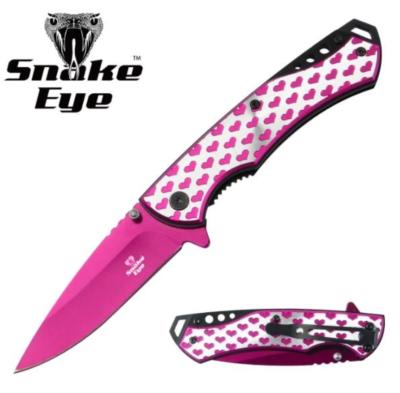 LOV4PK - Couteau SNAKE EYE TACTICAL Love Pink