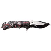 MUA116G - Couteau MASTER USA Linerlock A/O Skull Noir/Rouge