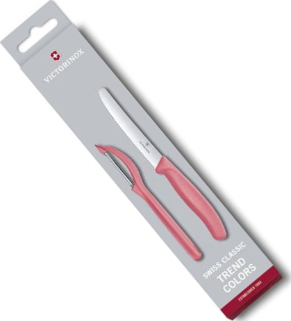 Couteau tomates / table Victorinox Swiss Classic lame 11 cm - bout rond -  manche rose