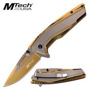 MTA1117GD - Couteau MTECH Linerlock A/O Gold
