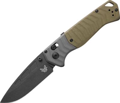 BEN593BK - Couteau BENCHMADE P.S.K. Grey & OD Green G10