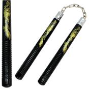 1001BD - Nunchaku Manche bois noir  chaine