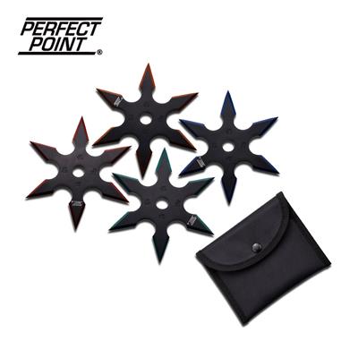 90164 - Lot de 4 Etoiles à Lancer PERFECT POINT Black