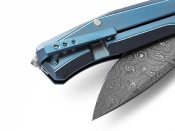 MT01DBL - Couteau LION STEEL Myto Titanium Bleu Damas