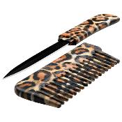 COMBK6 - Peigne Couteau Comb Knife Leopard	