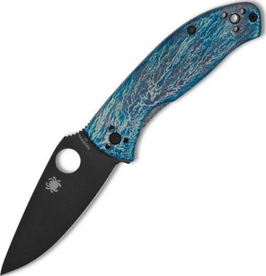 C122TIBLBKD2P - Couteau SPYDERCO Tenacious R.I.L. Titanium Bleu 