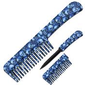 COMBK1 - Peigne Couteau Comb Knife Bleu Skull