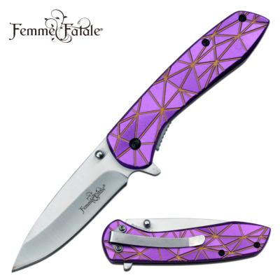 FFA014PY - Couteau FEMME FATALE A/O Geometry Purple