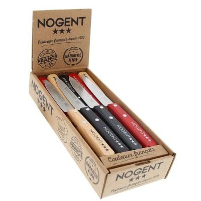 2119 - Boite de 20 Couteaux Office NOGENT*** Rouge/Noir/Naturel 9 cm Inox